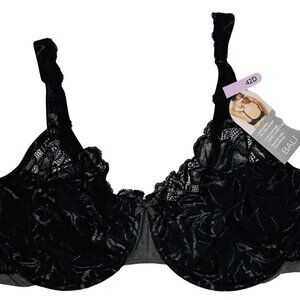 Bali 42D Black Lace Desire Underwire Bra NWT Full Figure Support DF6543